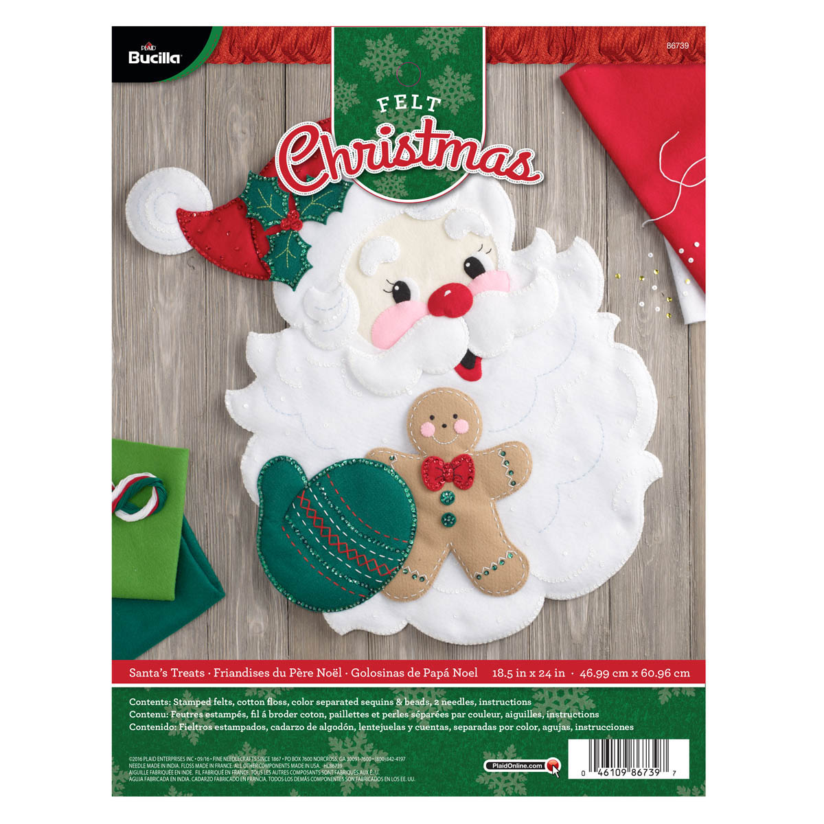 Bucilla ® Seasonal - Felt - Home Decor - Santa’s Treats Wall Hanging - 86739