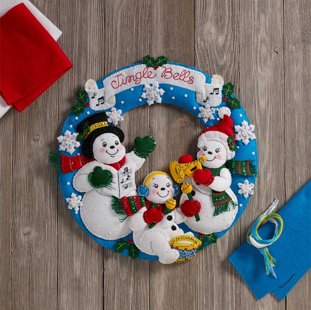 Bucilla ® Seasonal - Felt - Home Decor - Snowman Family Band Wall Hanging - 86910