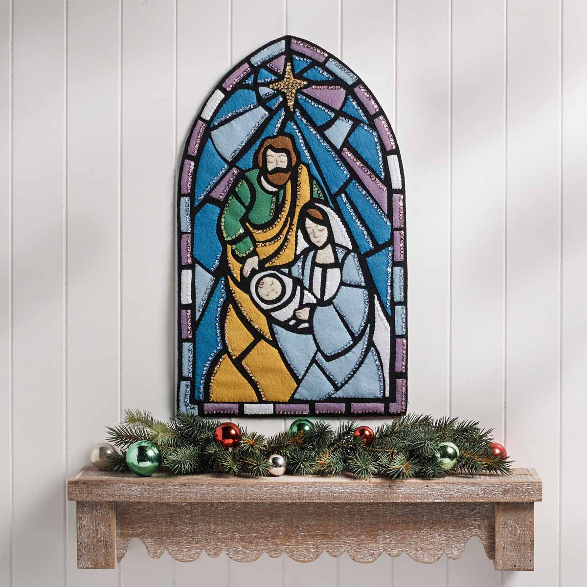 Bucilla ® Seasonal - Felt - Home Decor - Stained Glass Nativity Wall Hanging - 89271E