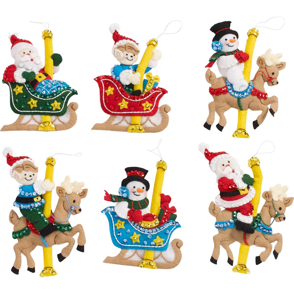 Bucilla ® Seasonal - Felt - Ornament Kits - Carousel Santa - 86950E