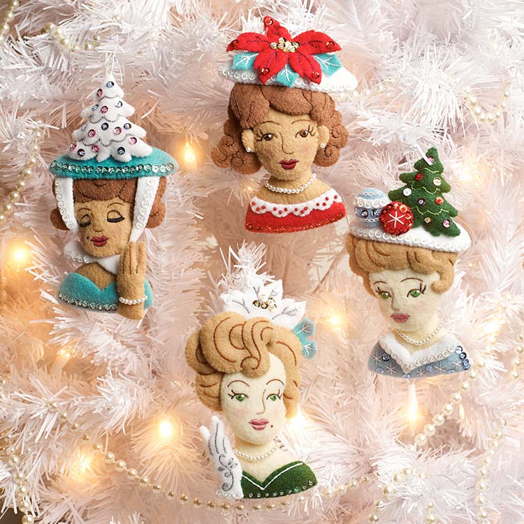 Bucilla ® Seasonal - Felt - Ornament Kits - Christmas Hat Parade - 89509E