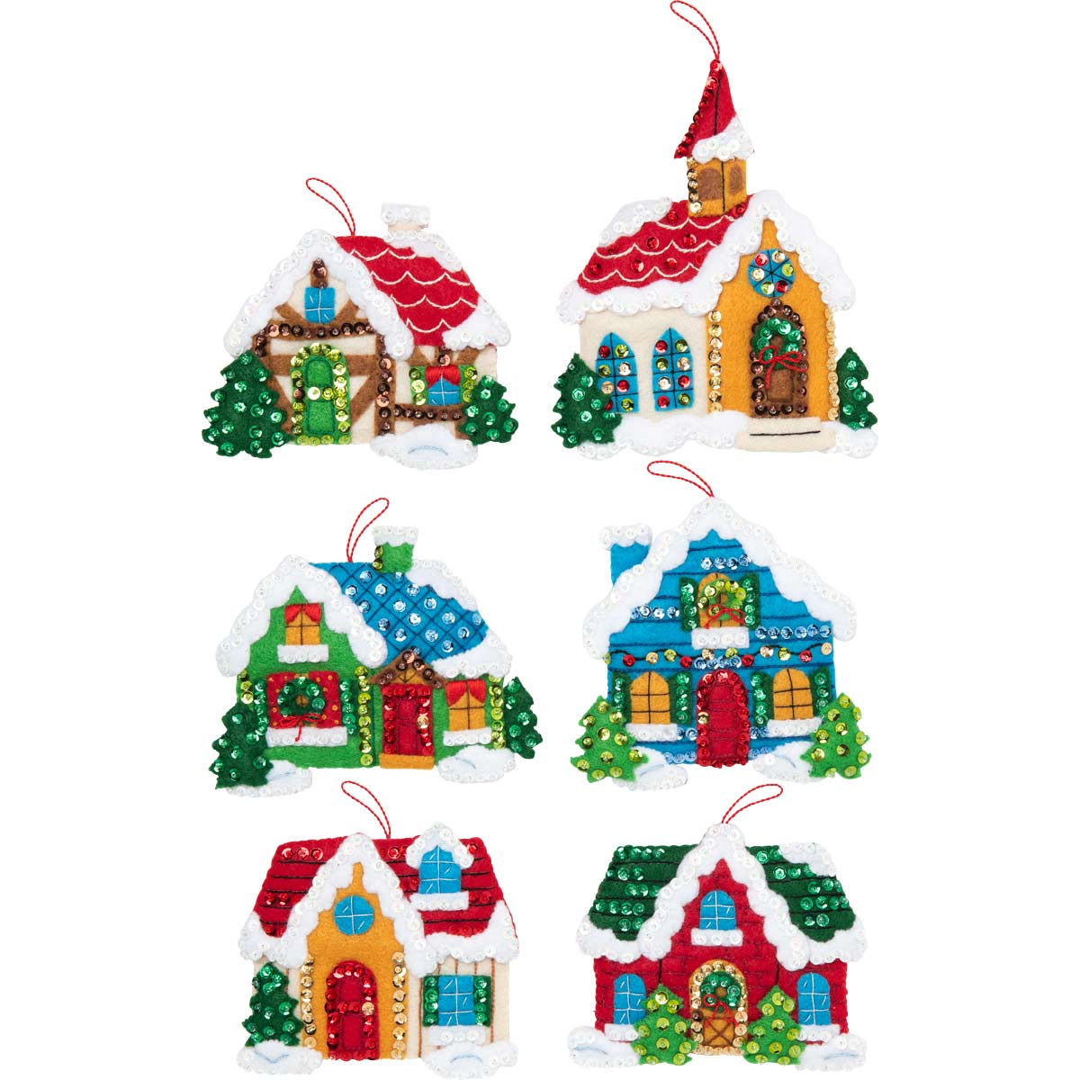 Bucilla ® Seasonal - Felt - Ornament Kits - Christmas Village - 89218E