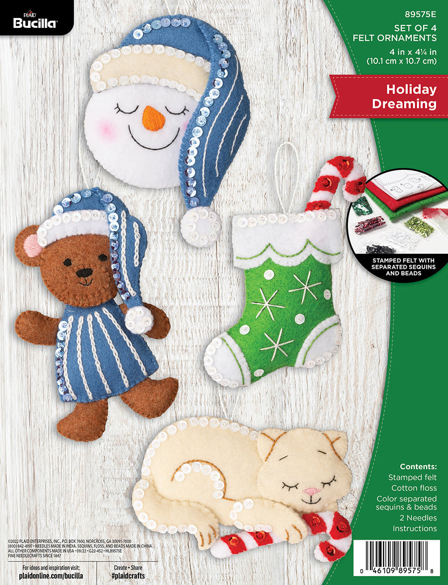 Bucilla ® Seasonal - Felt - Ornament Kits - Holiday Dreaming - 89575E