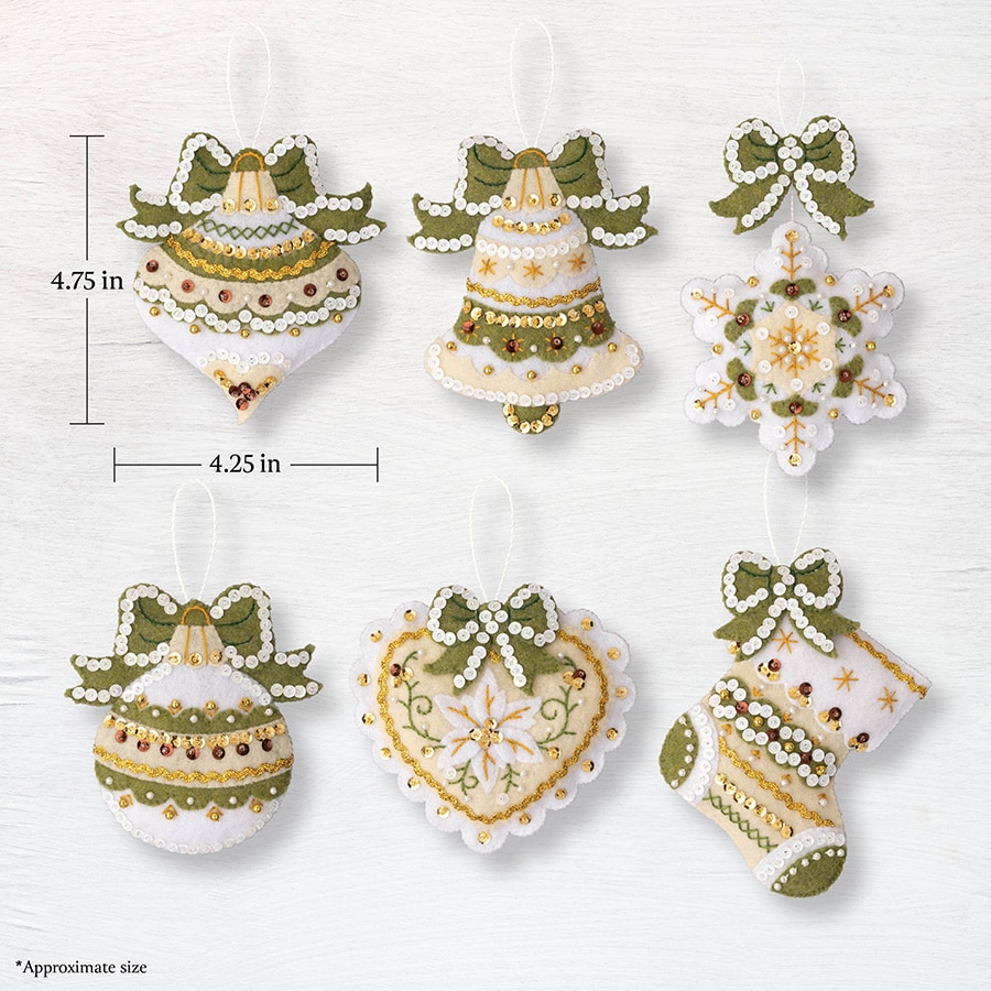 Bucilla ® Seasonal - Felt - Ornament Kits - Holiday Glitz - 89637E