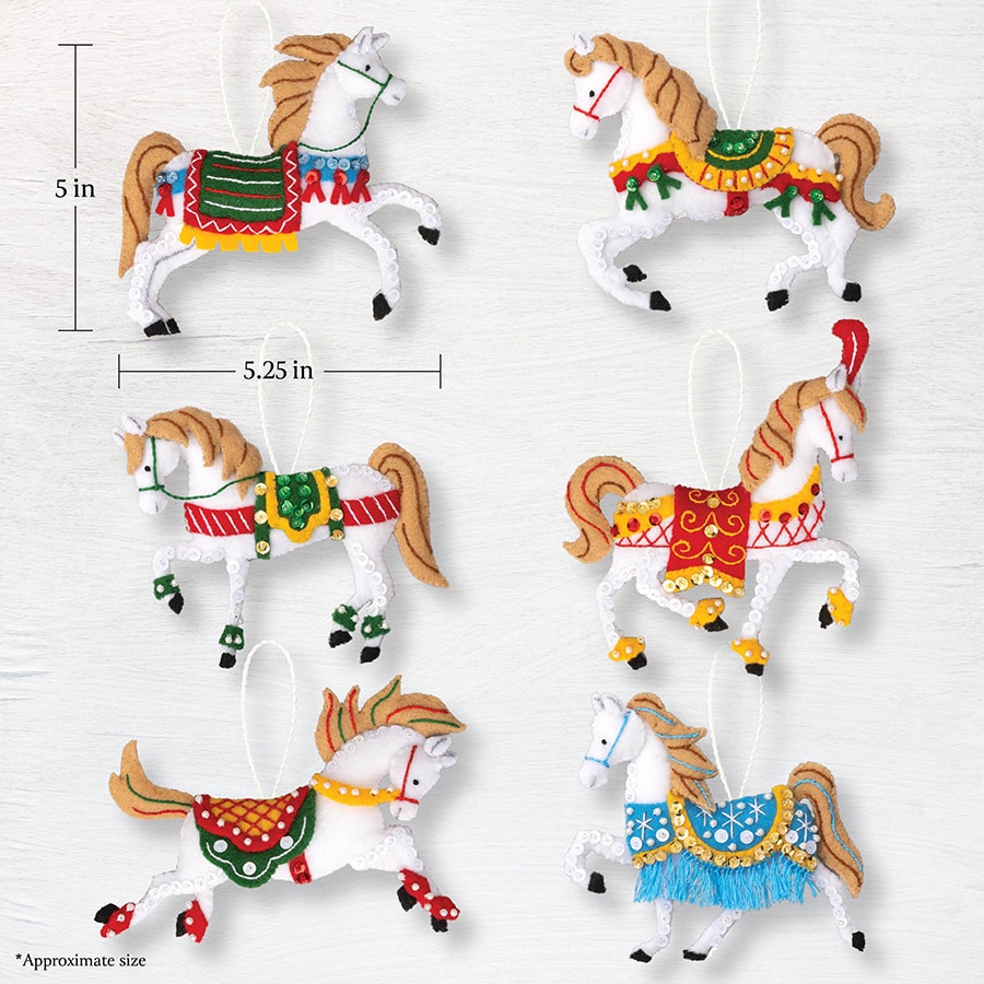 Bucilla ® Seasonal - Felt - Ornament Kits - Holiday Horses - 89638E