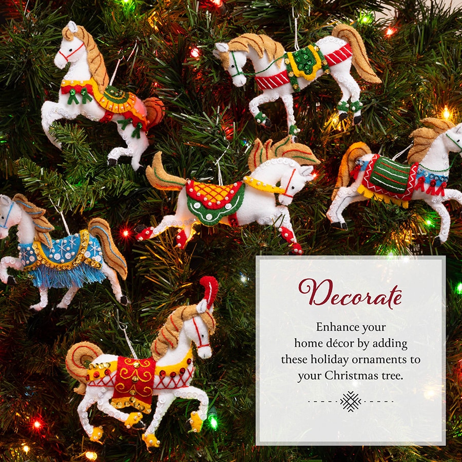 Bucilla ® Seasonal - Felt - Ornament Kits - Holiday Horses - 89638E