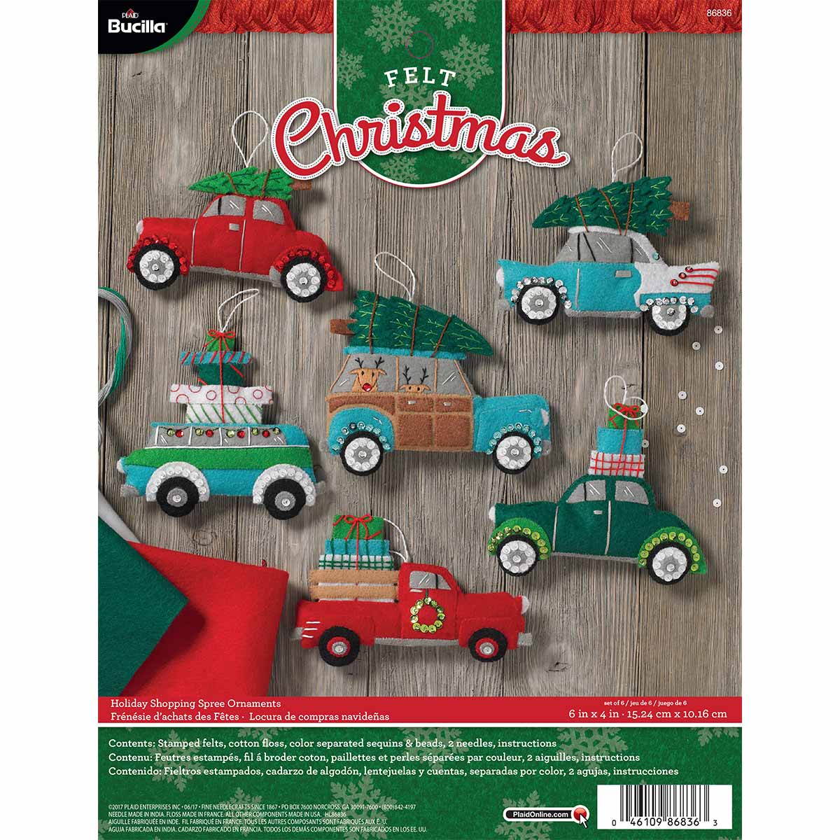 Bucilla ® Seasonal - Felt - Ornament Kits - Holiday Shopping Spree - 86836