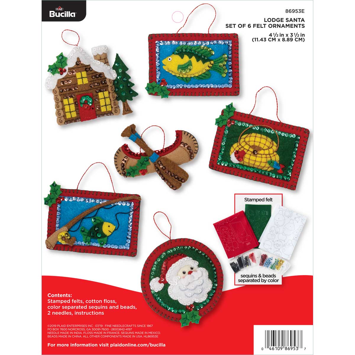 Bucilla ® Seasonal - Felt - Ornament Kits - Lodge Santa - 86953E
