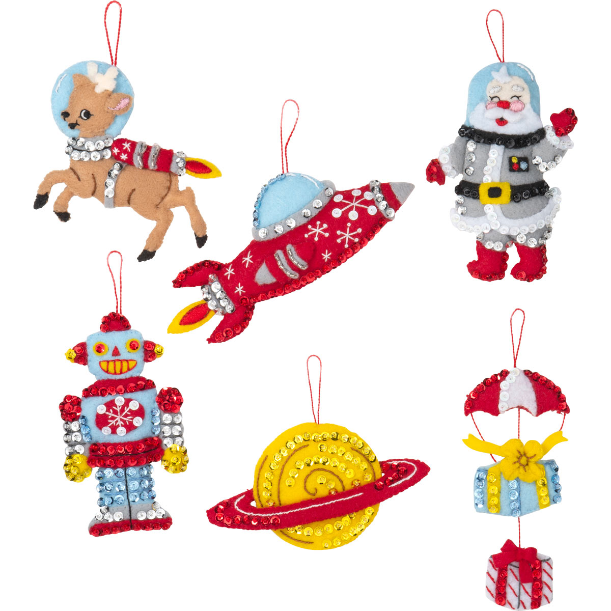 Bucilla ® Seasonal - Felt - Ornament Kits - Rocket Ship Santa - 89275E