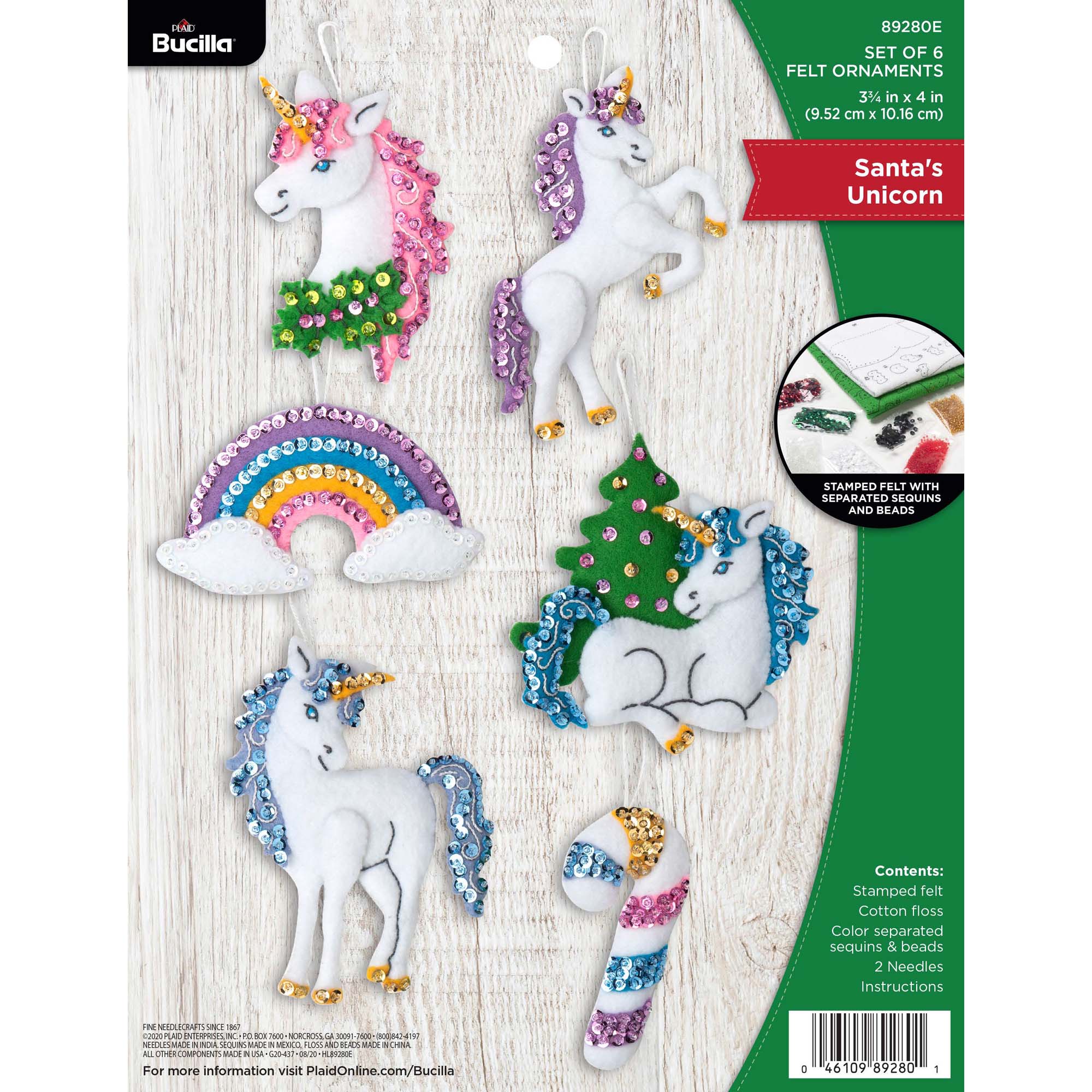 Bucilla ® Seasonal - Felt - Ornament Kits - Santa's Unicorn - 89280E