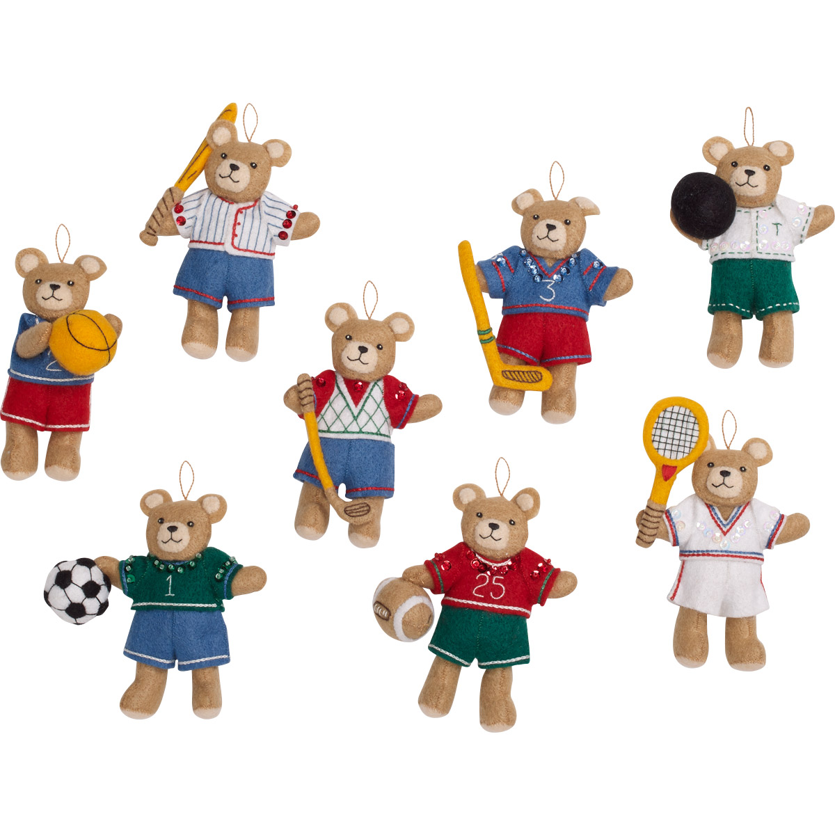 Bucilla ® Seasonal - Felt - Ornament Kits - Sporty Bears - 86988E