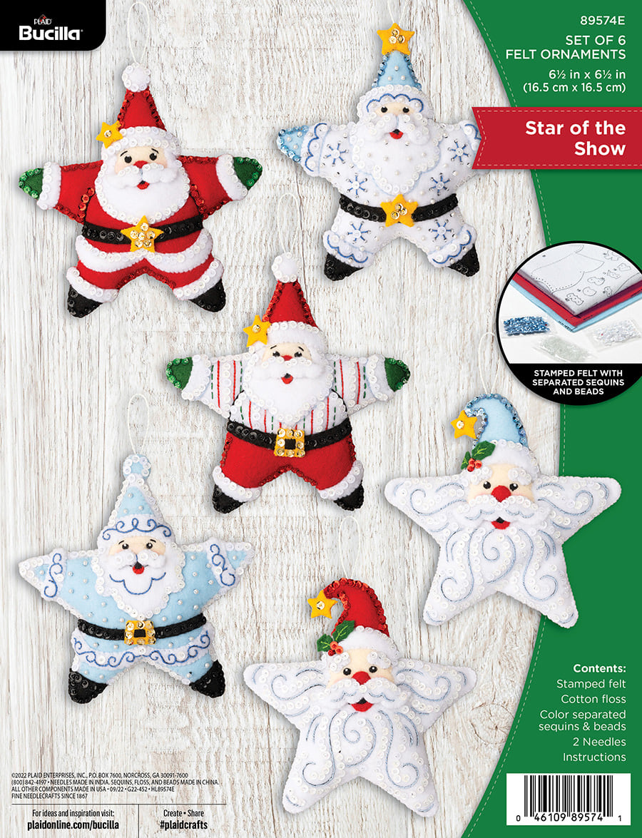 Bucilla ® Seasonal - Felt - Ornament Kits - Star of the Show - 89574E