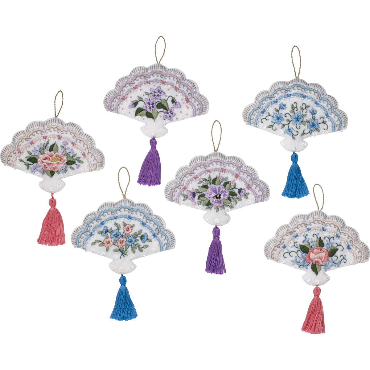 Bucilla ® Seasonal - Felt - Ornament Kits - Victorian Fans - 86952E