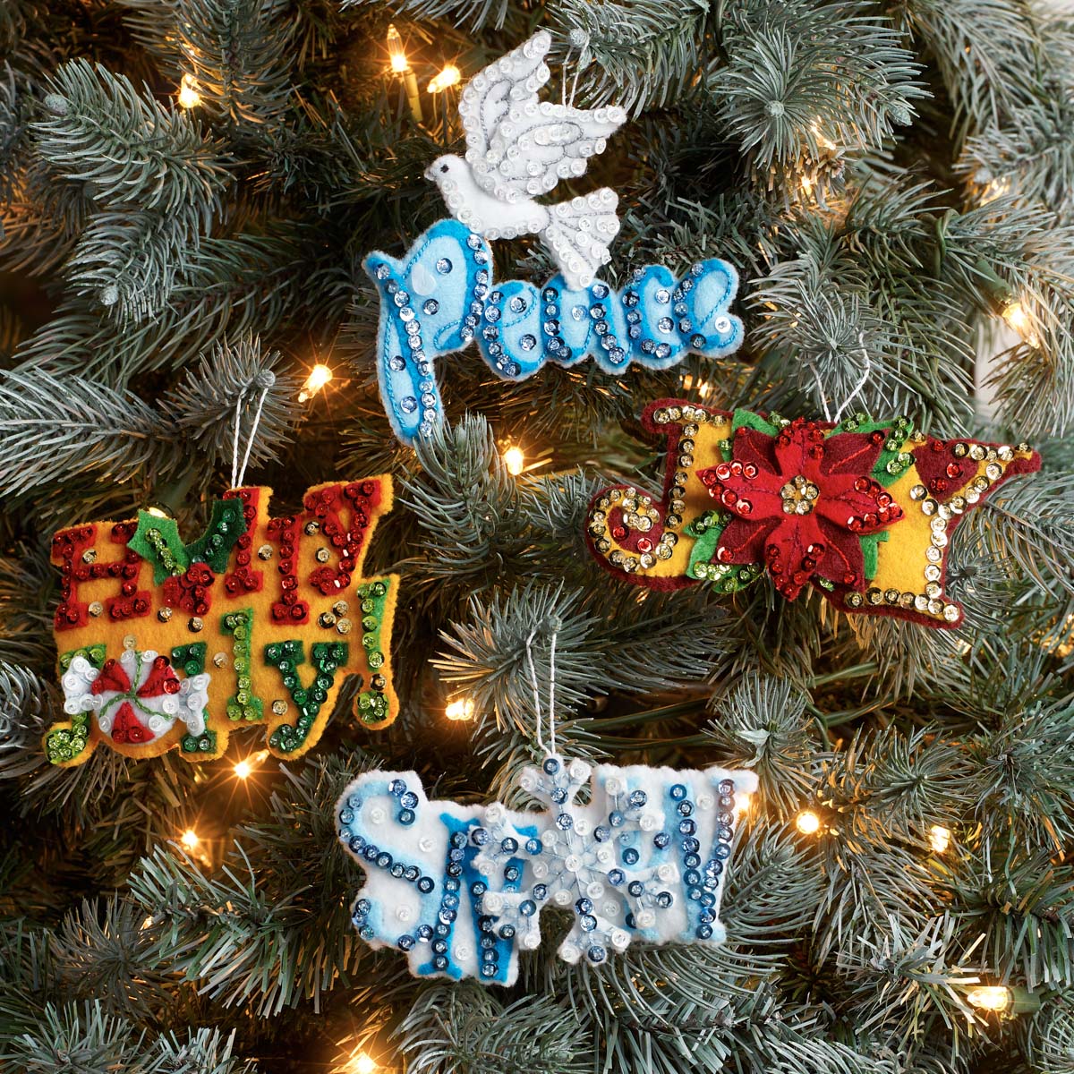 Bucilla ® Seasonal - Felt - Ornament Kits - Words for the Season - 89505E