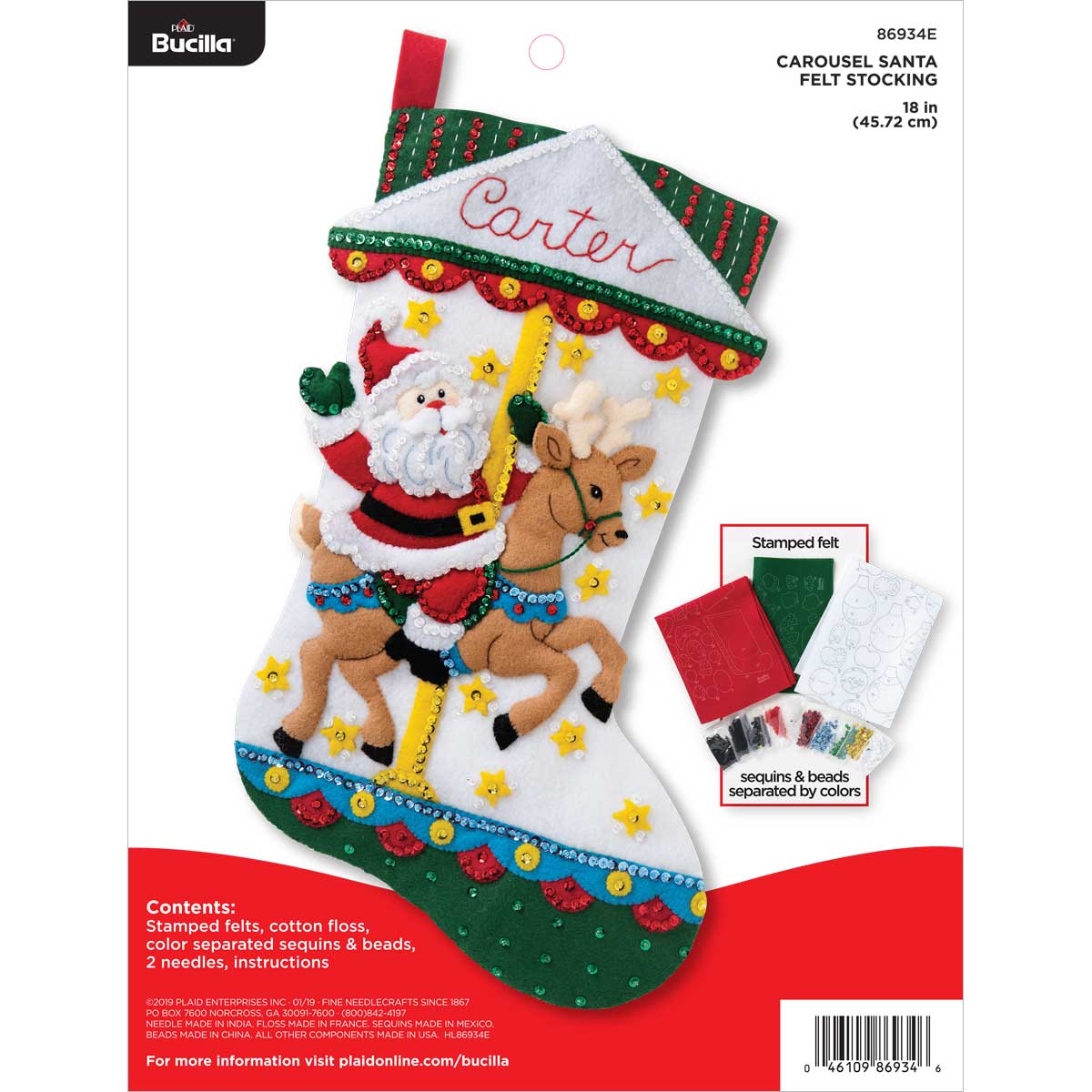 Bucilla ® Seasonal - Felt - Stocking Kits - Carousel Santa