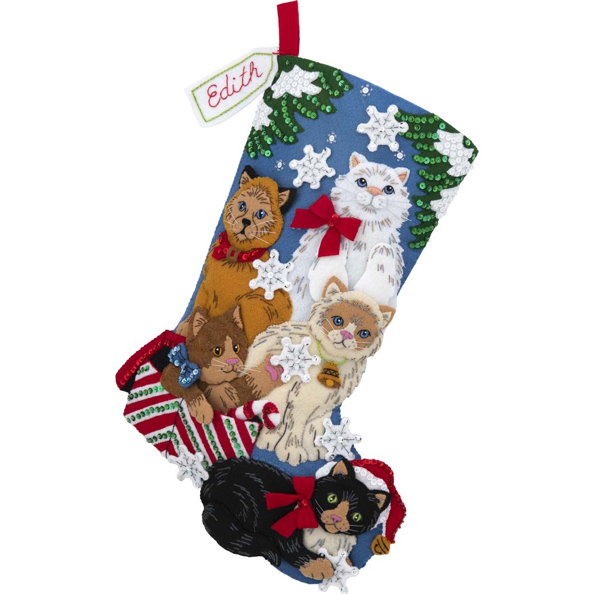 Bucilla ® Seasonal - Felt - Stocking Kits - Christmas Kitties - 89241E