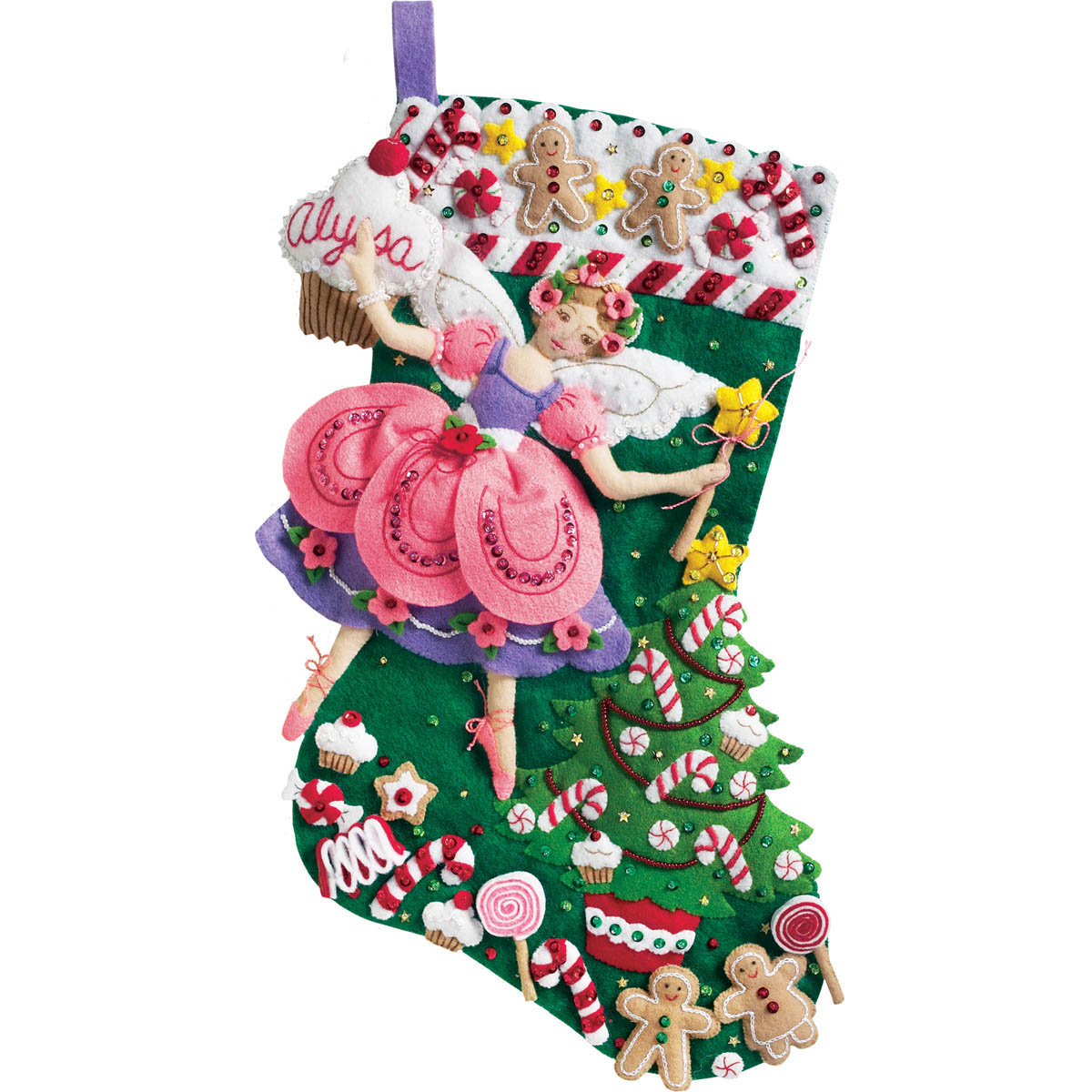 Bucilla ® Seasonal - Felt - Stocking Kits - Christmas Sugar Plum Fairy - 85431