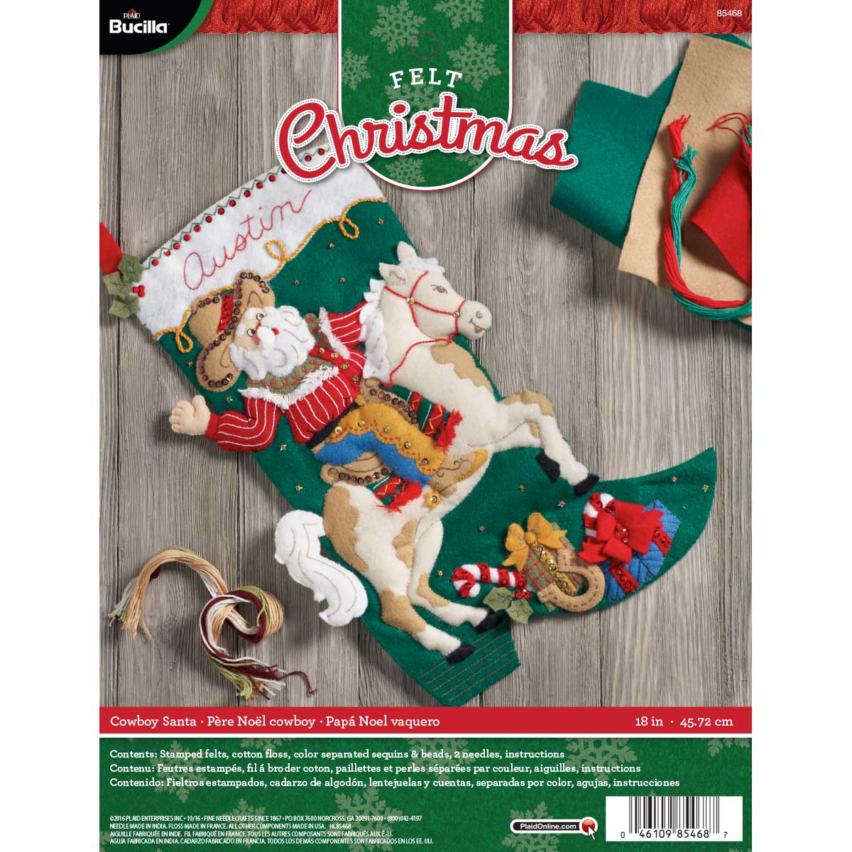 Bucilla ® Seasonal - Felt - Stocking Kits - Cowboy Santa - 85468