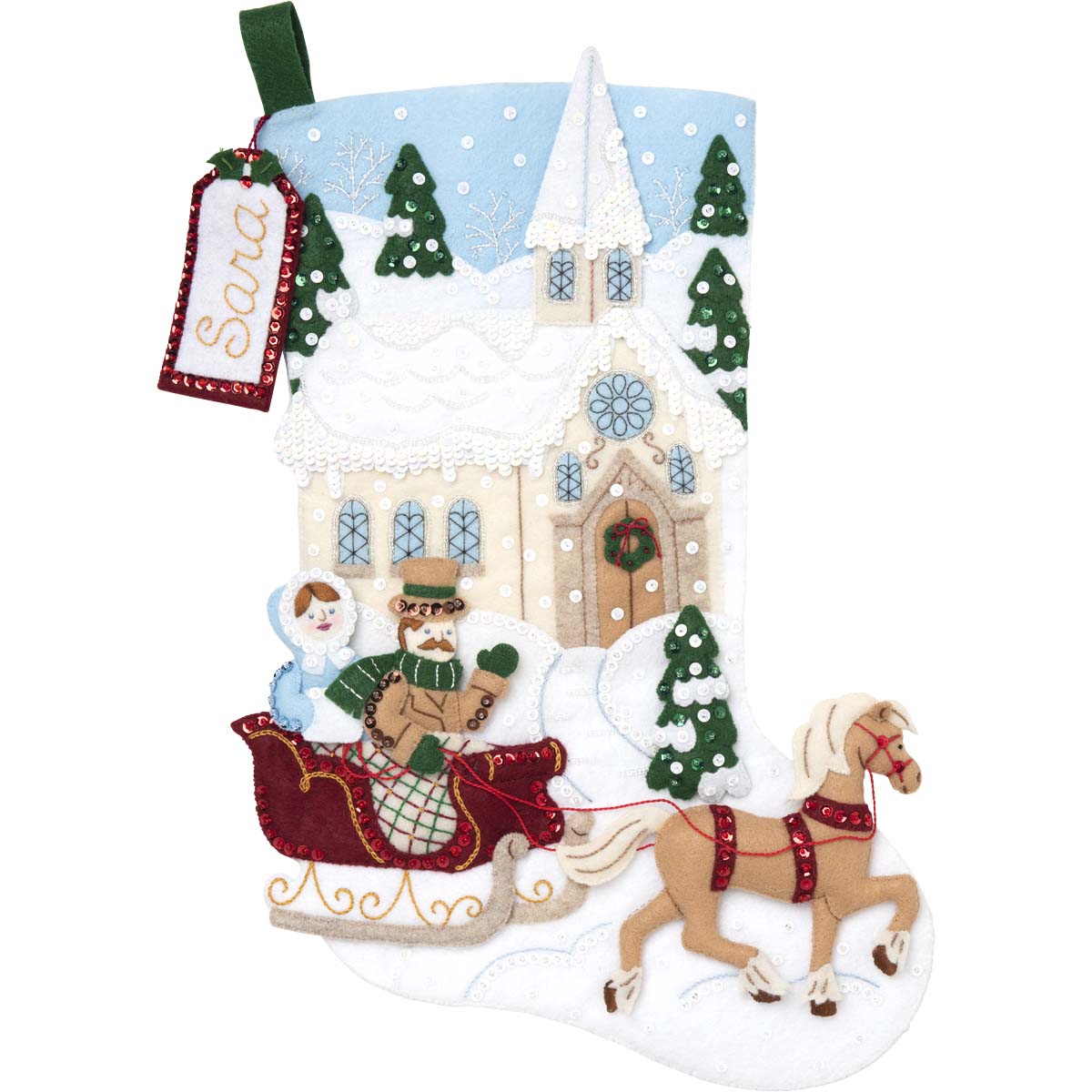 Bucilla ® Seasonal - Felt - Stocking Kits - Dashing Through the Snow - 89074E