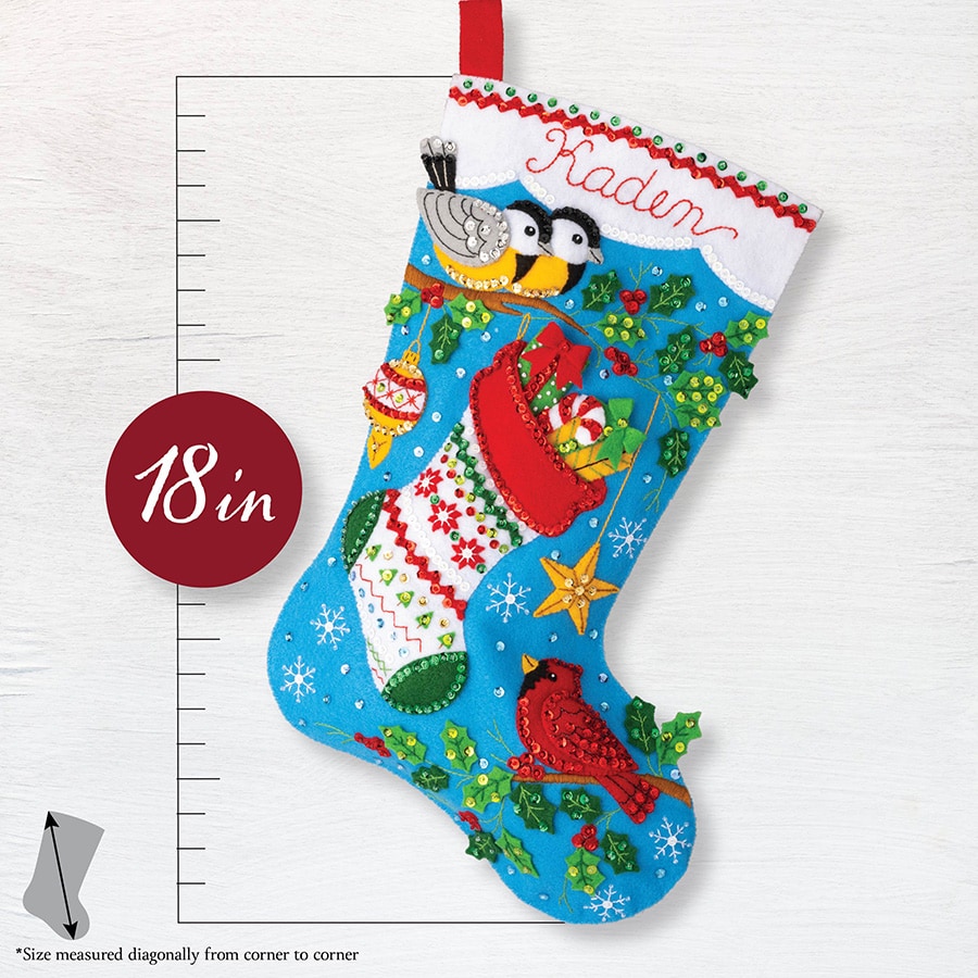 Bucilla ® Seasonal - Felt - Stocking Kits - Festive Winter Birds - 89590E