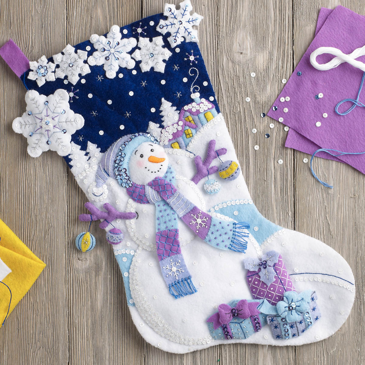 Bucilla ® Seasonal - Felt - Stocking Kits - Frosty Night - 86703