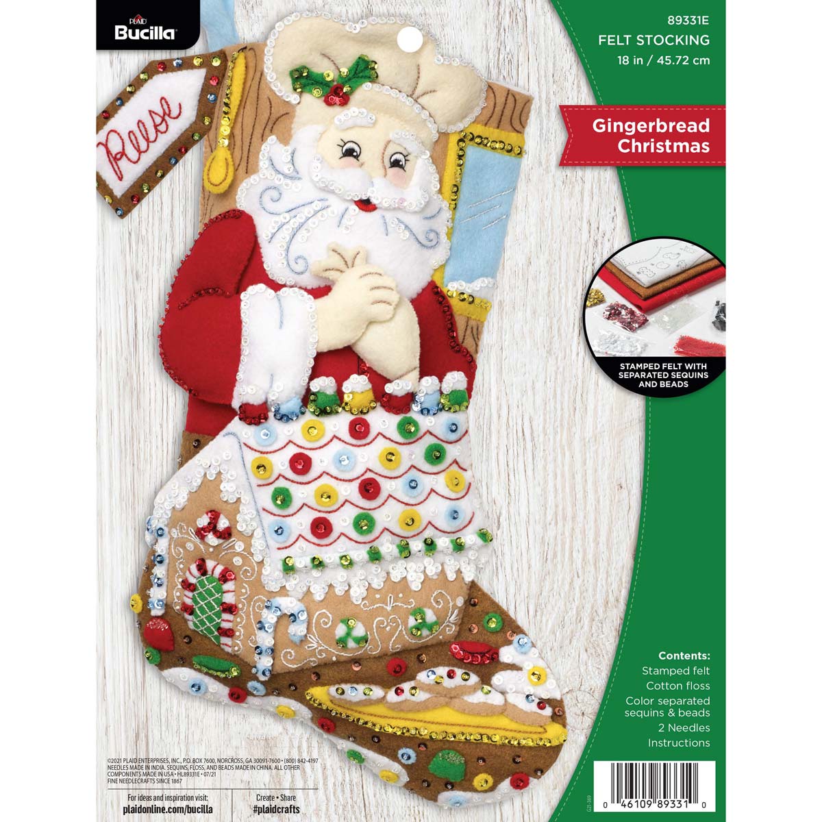 Bucilla ® Seasonal - Felt - Stocking Kits - Gingerbread Christmas - 89331E