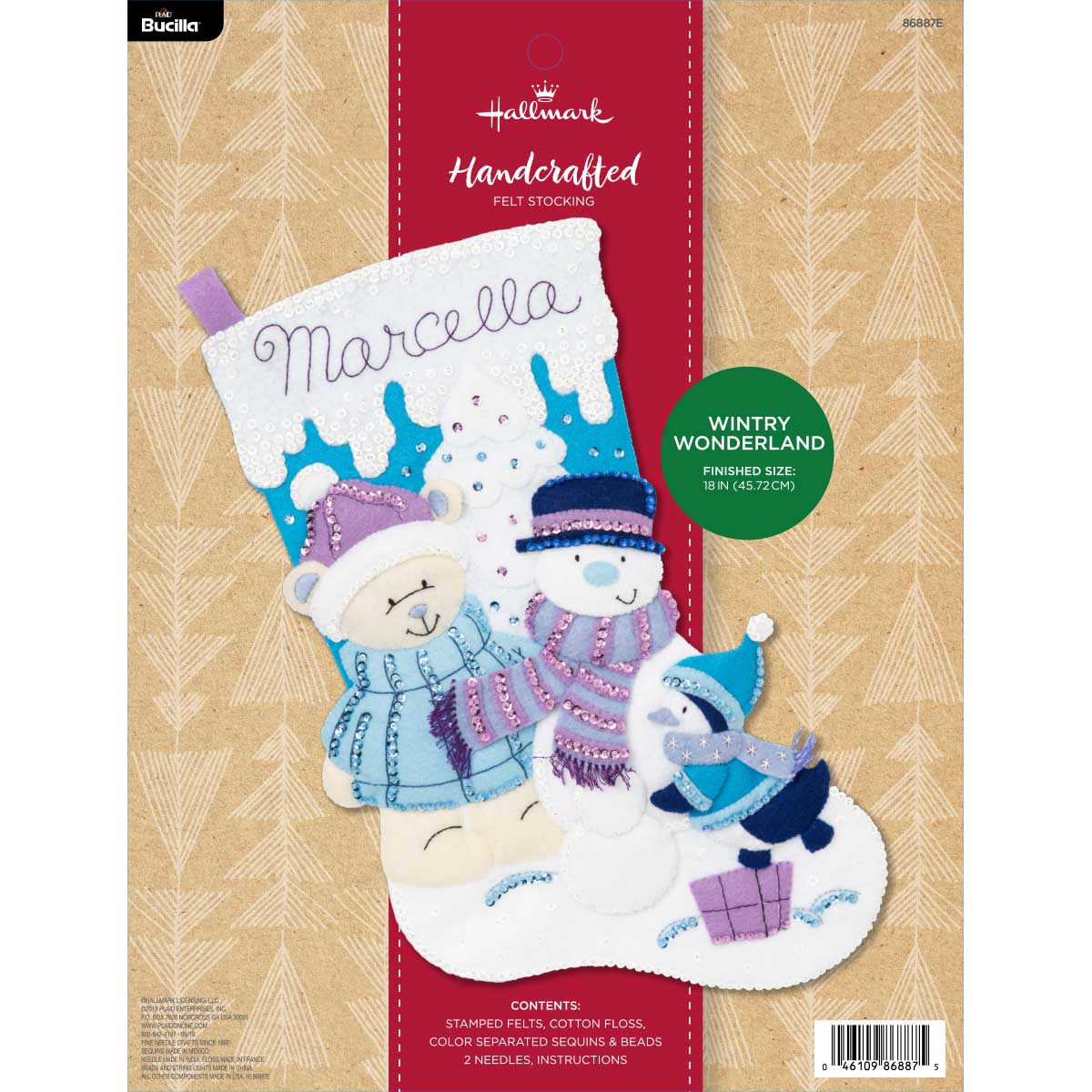 Bucilla ® Seasonal - Felt - Stocking Kits - Hallmark - Wintry Wonderland - 86887E