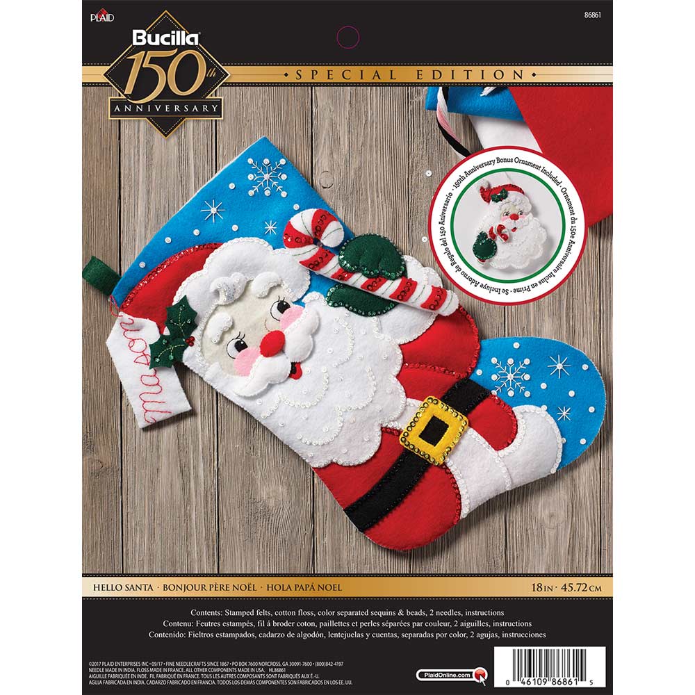 Bucilla ® Seasonal - Felt - Stocking Kits - Hello Santa - 86861