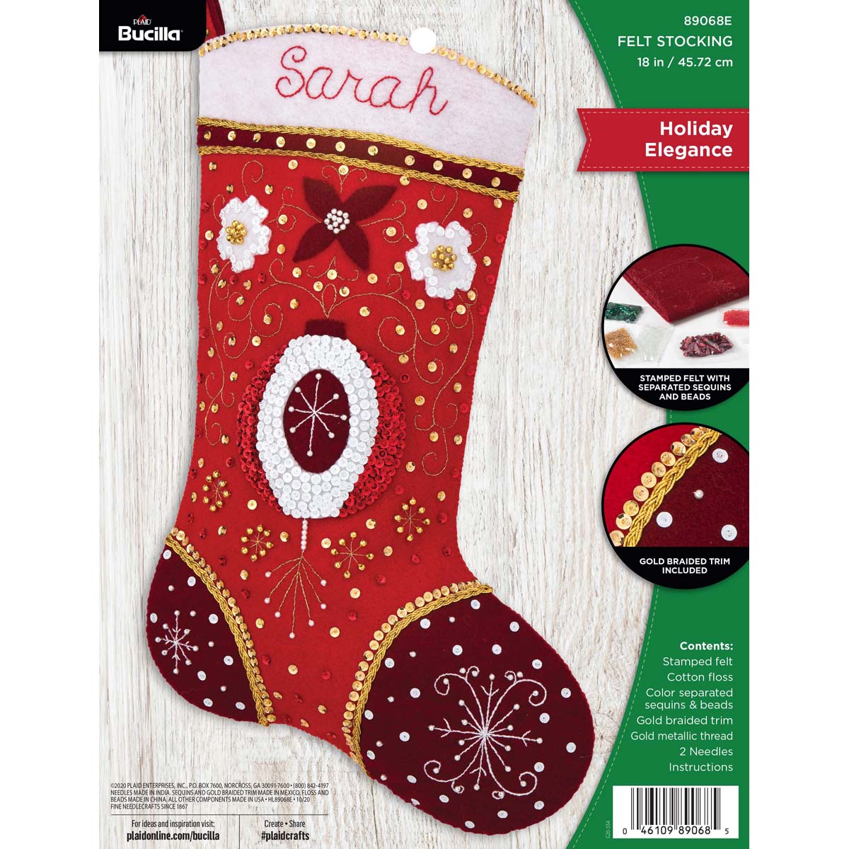 Bucilla ® Seasonal - Felt - Stocking Kits - Holiday Elegance - 89068E