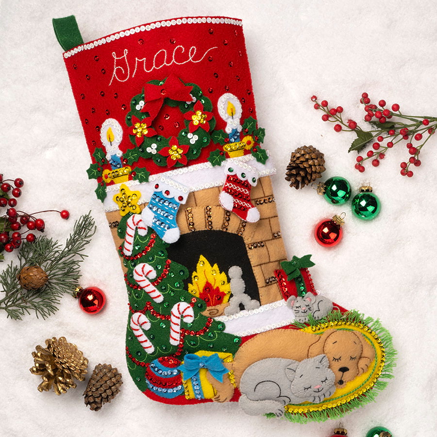Bucilla ® Seasonal - Felt - Stocking Kits - Holiday Hearth - 89486E