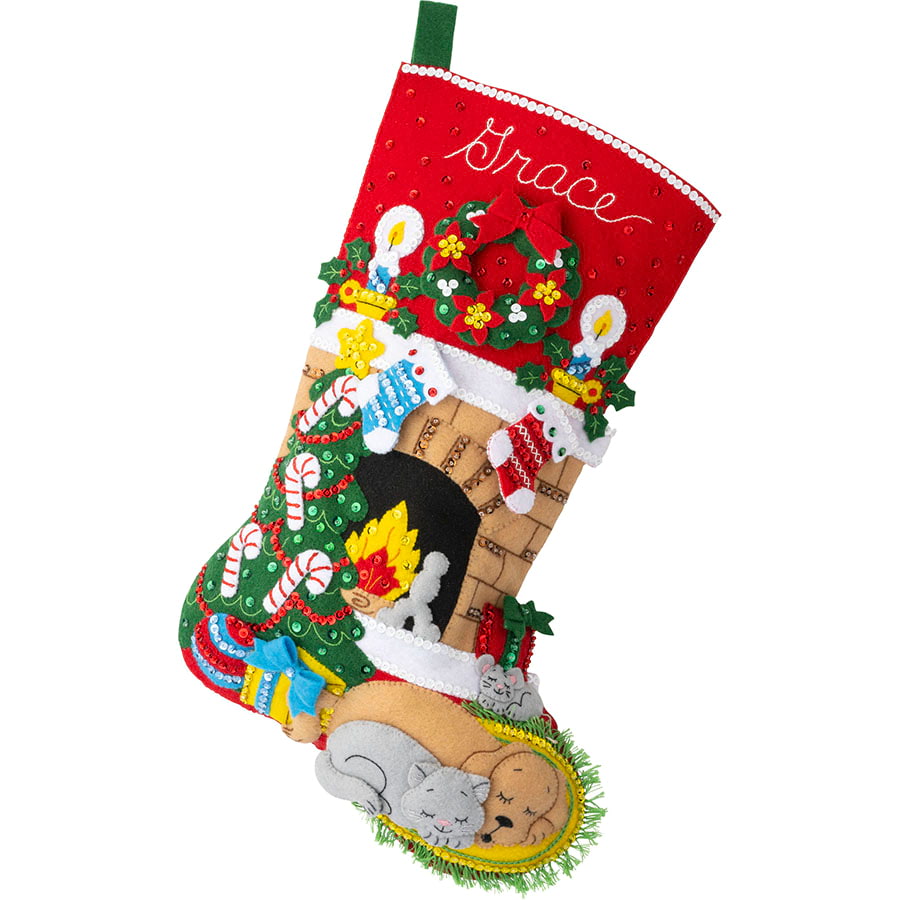 Bucilla ® Seasonal - Felt - Stocking Kits - Holiday Hearth - 89486E