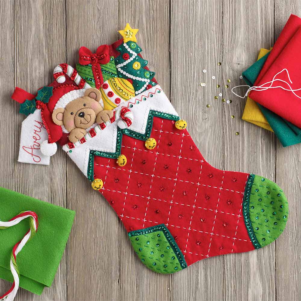 Bucilla ® Seasonal - Felt - Stocking Kits - Holiday Teddy - 86815
