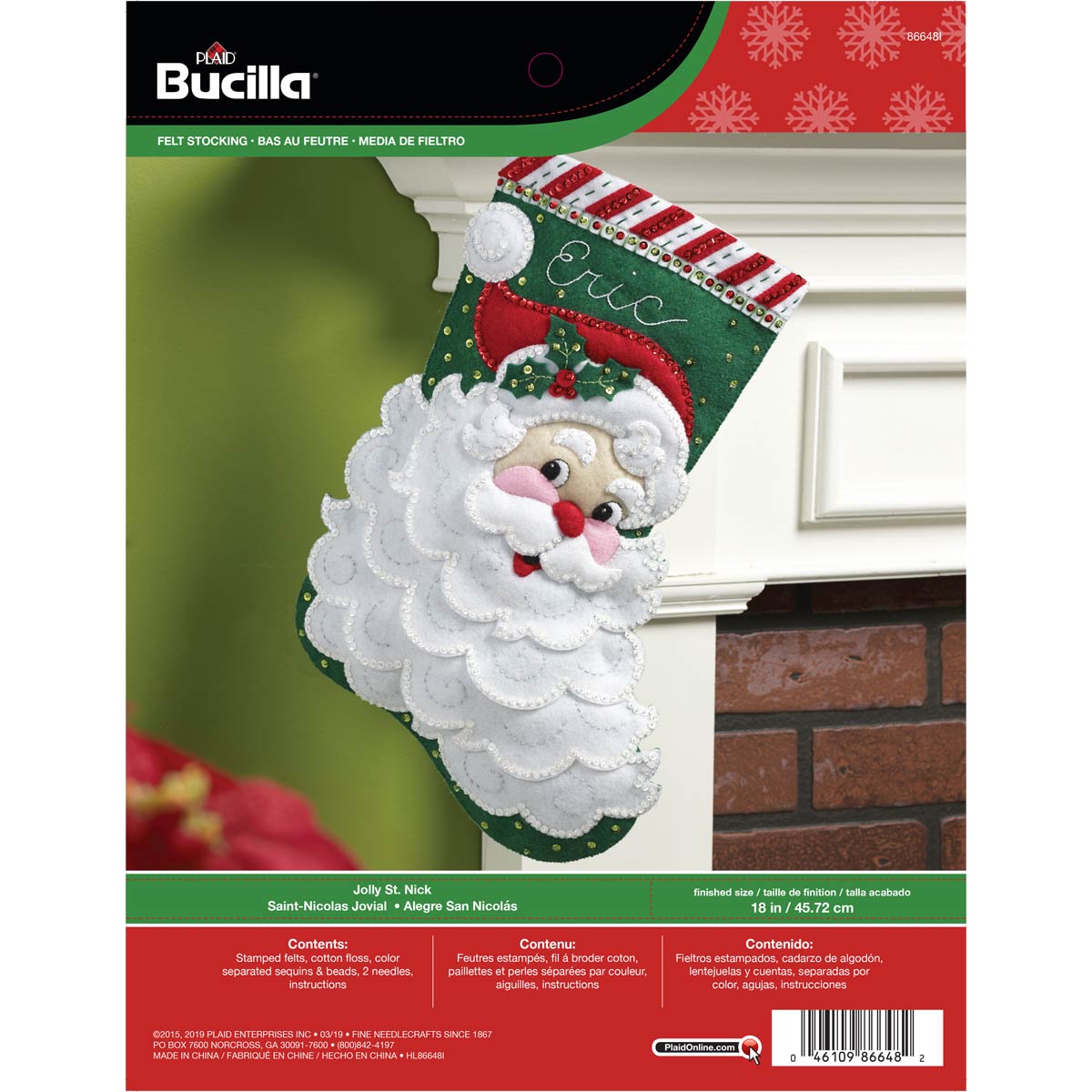 Bucilla ® Seasonal - Felt - Stocking Kits - Jolly Saint Nick - 86648