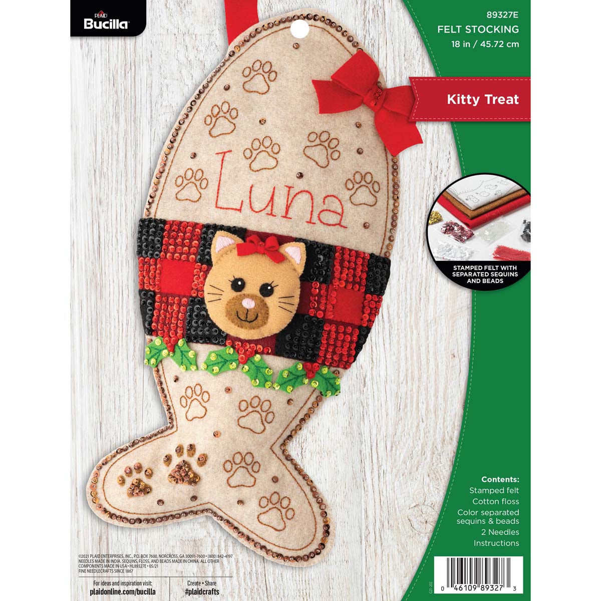 Bucilla ® Seasonal - Felt - Stocking Kits - Kitty Treat - 89327E