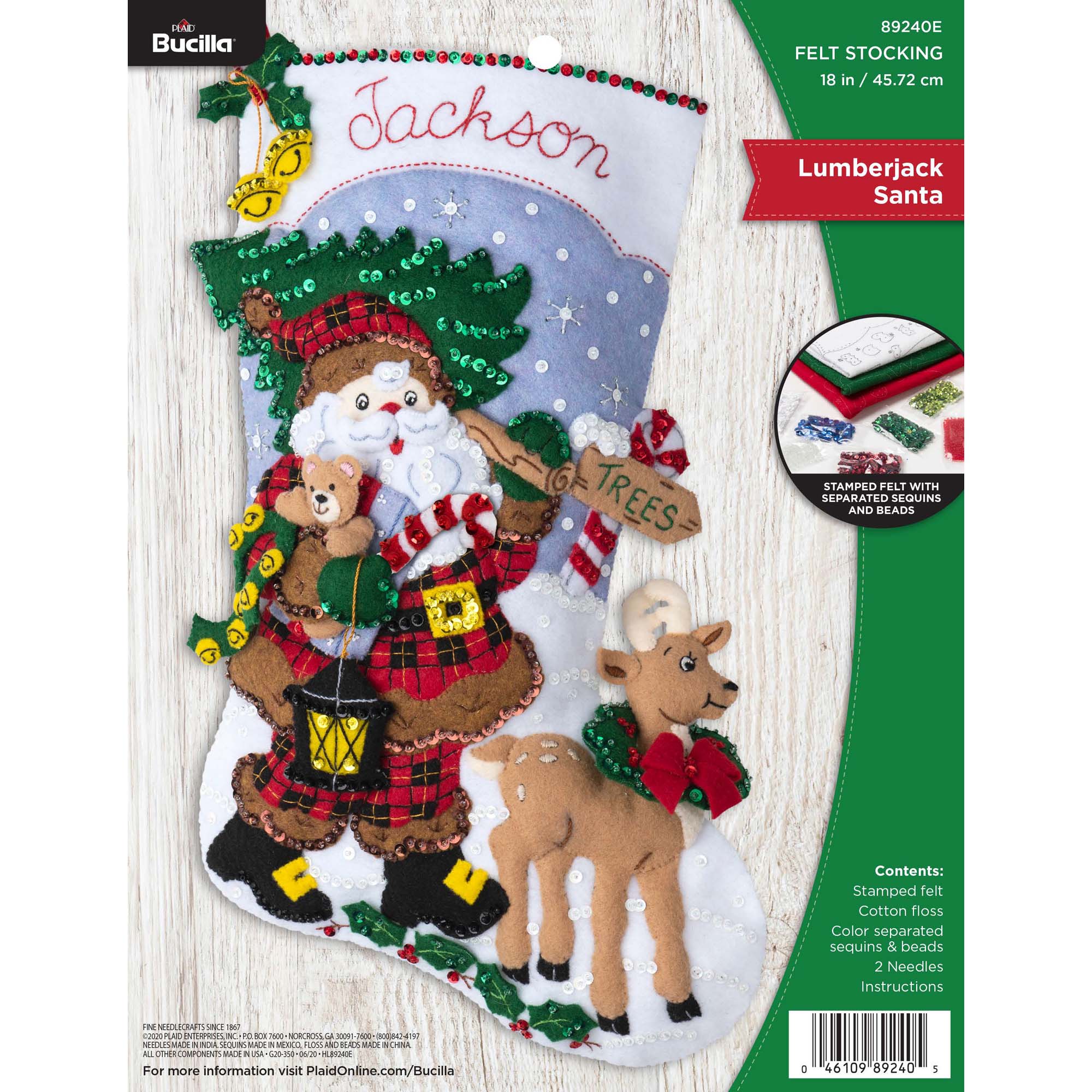 Bucilla ® Seasonal - Felt - Stocking Kits - Lumberjack Santa - 89240E