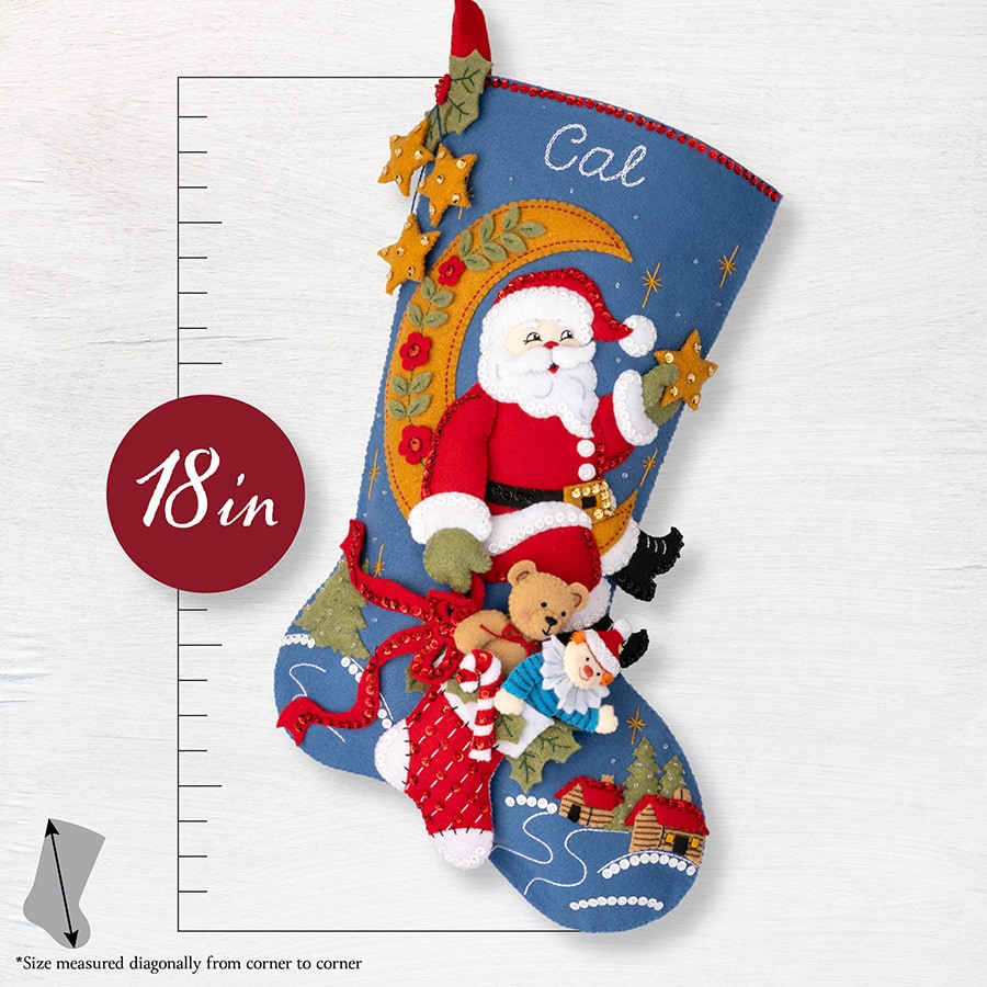 Bucilla ® Seasonal - Felt - Stocking Kits - Moonlight Santa - 89599E