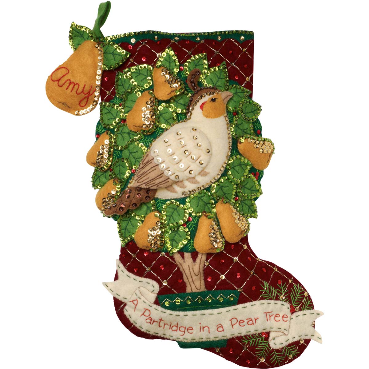 Bucilla ® Seasonal - Felt - Stocking Kits - Partridge in a Pear Tree - 89445E