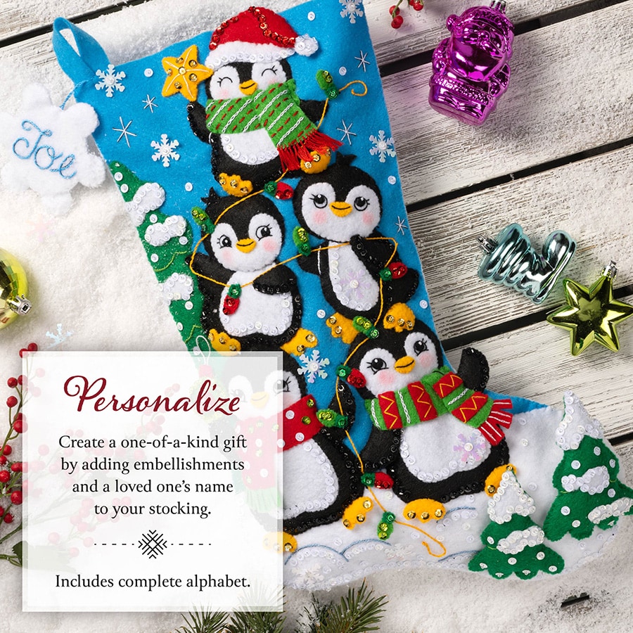 Bucilla ® Seasonal - Felt - Stocking Kits - Penguin Tree Trimming - 89598E