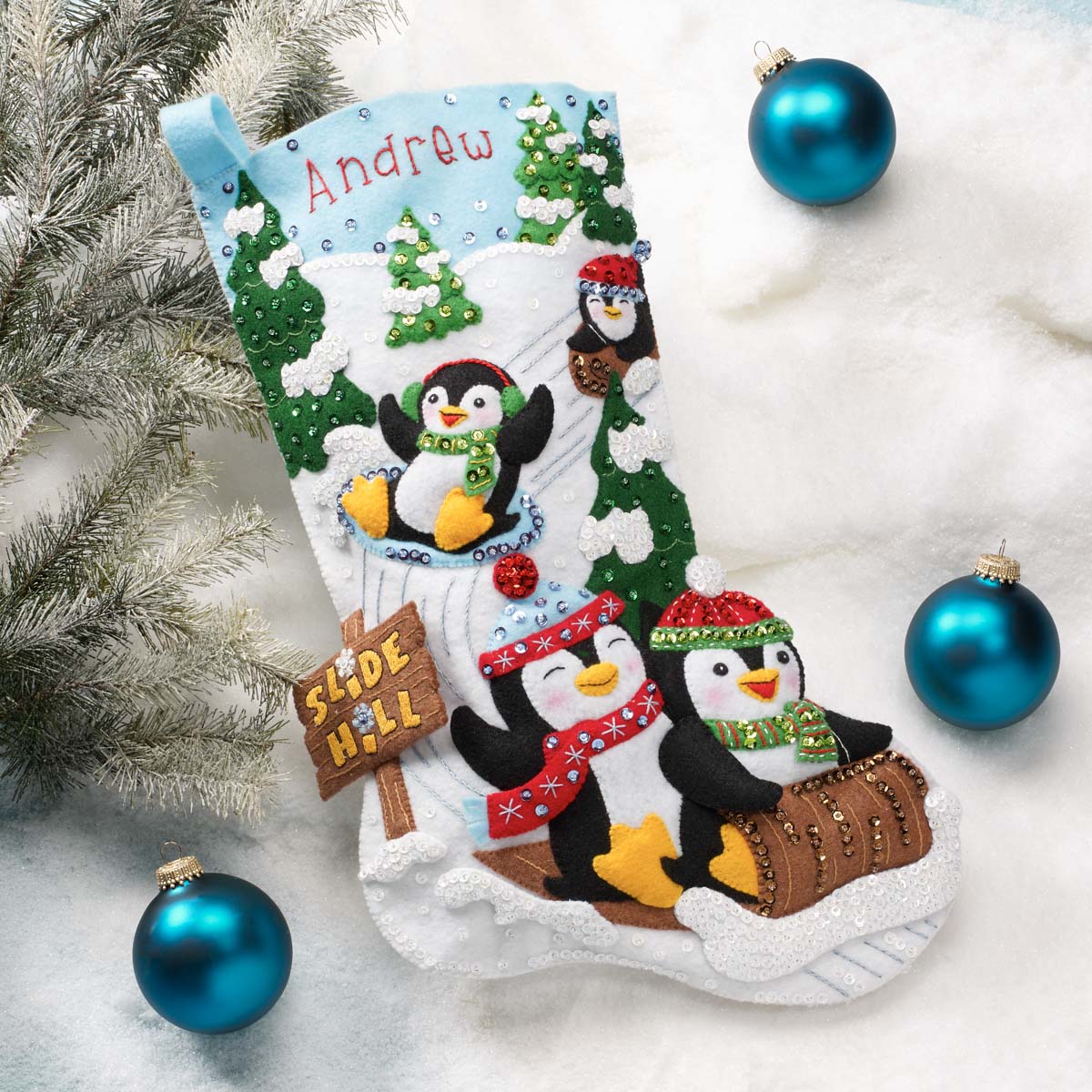 Bucilla ® Seasonal - Felt - Stocking Kits - Penguins at Play - 89481E