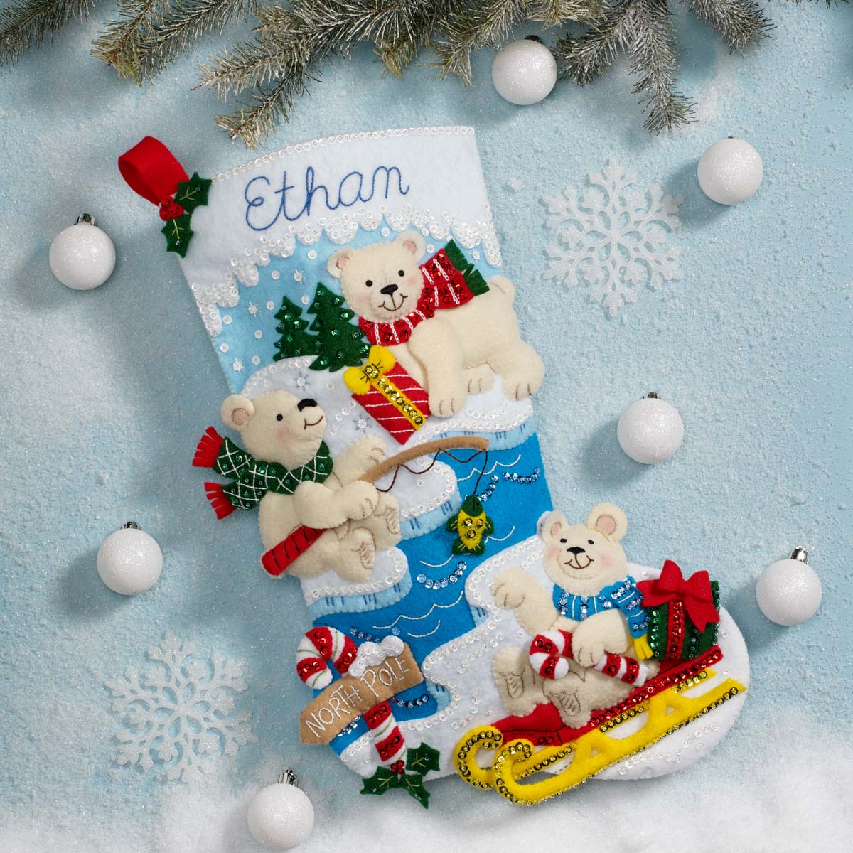Bucilla ® Seasonal - Felt - Stocking Kits - Polar Bear Buddies - 89465E