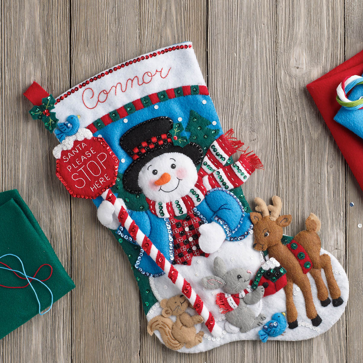 Bucilla ® Seasonal - Felt - Stocking Kits - Santa Stop Here - 86707