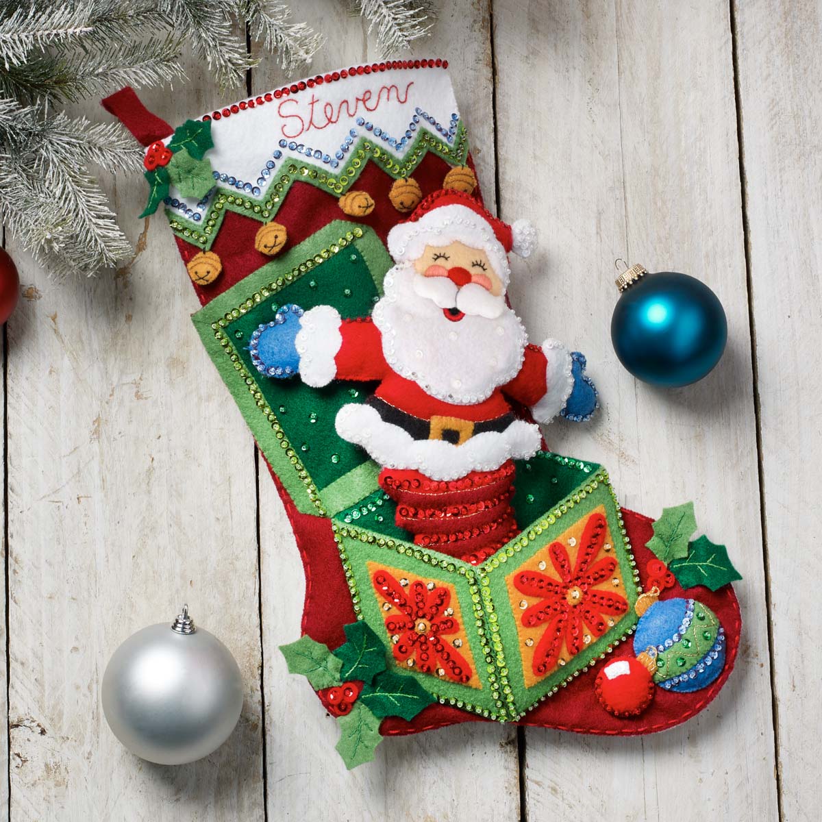 Bucilla ® Seasonal - Felt - Stocking Kits - Santa Surprise - 89475E