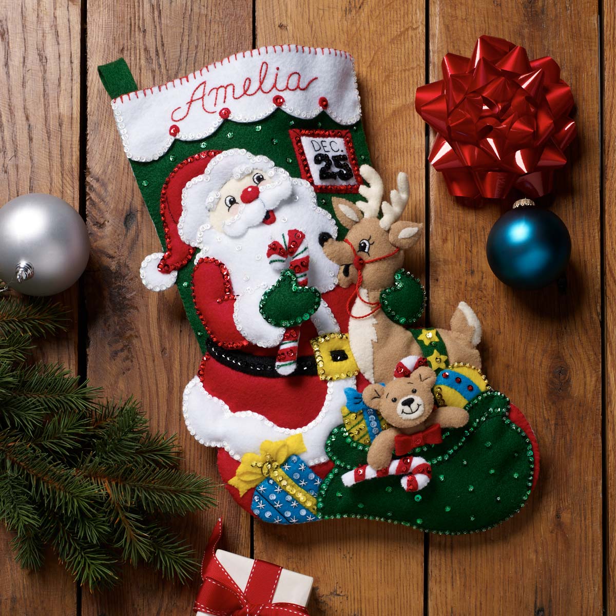 Bucilla ® Seasonal - Felt - Stocking Kits - Santa and Friends - 89330E