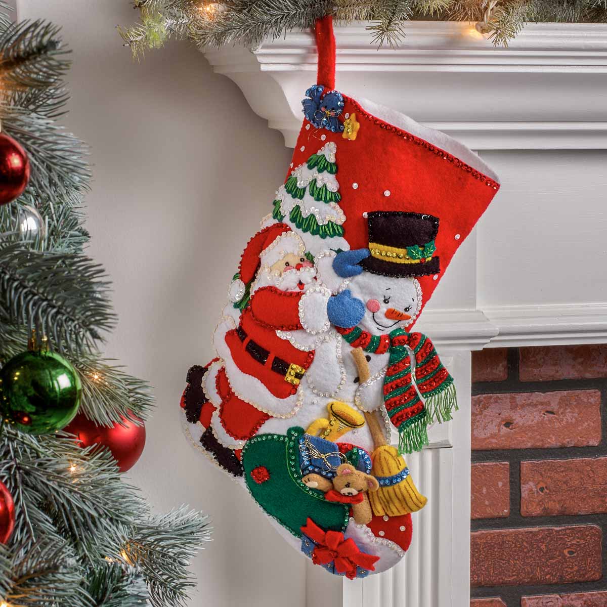 Bucilla ® Seasonal - Felt - Stocking Kits - Santa and a Winter Friend - 89247E