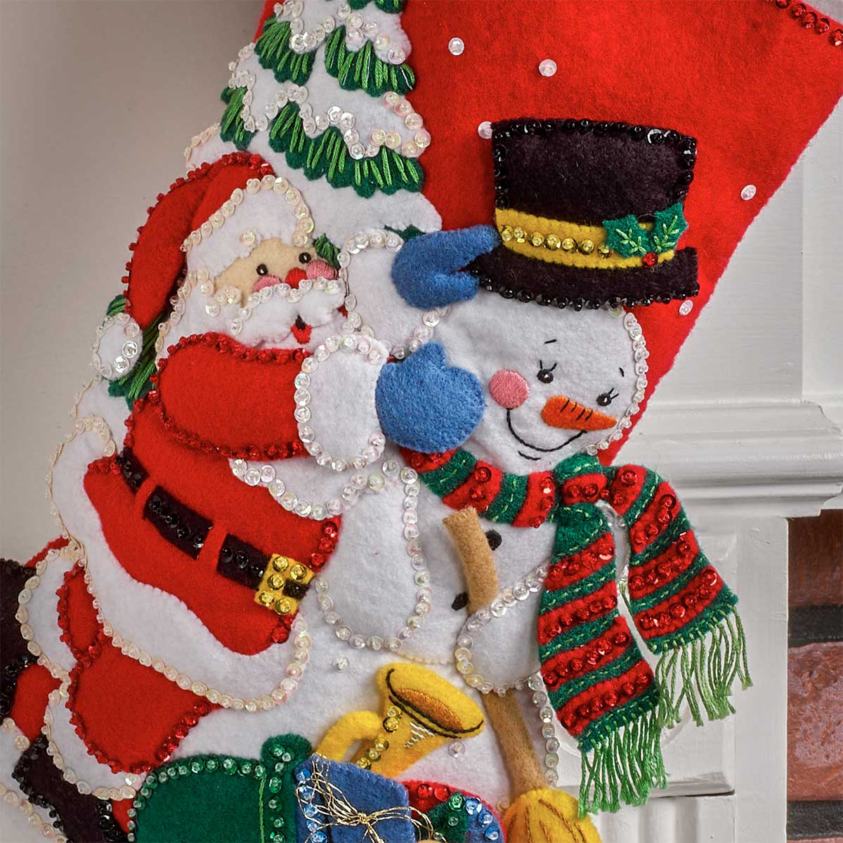 Bucilla ® Seasonal - Felt - Stocking Kits - Santa and a Winter Friend - 89247E