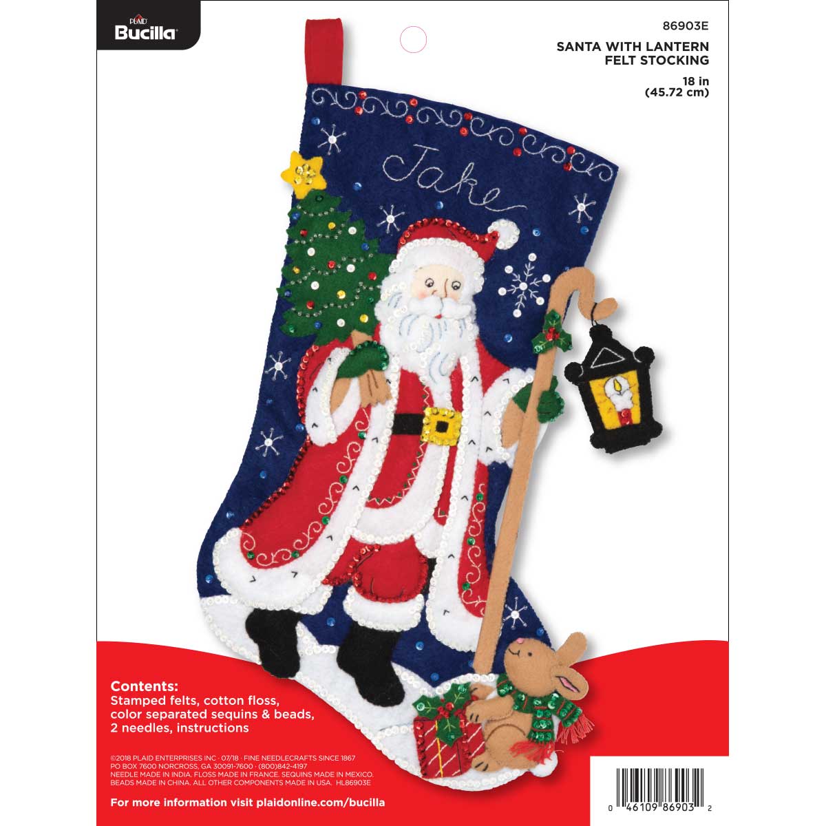 Bucilla ® Seasonal - Felt - Stocking Kits - Santa with Lantern - 86903E