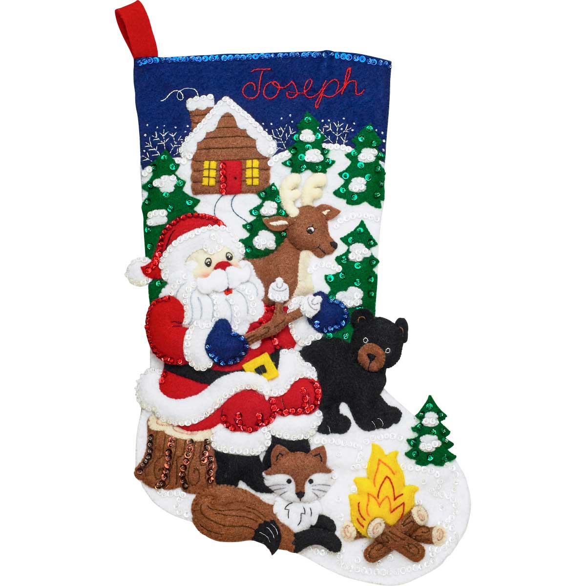 Bucilla ® Seasonal - Felt - Stocking Kits - Santa’s Black Bear Cabin - 86931E