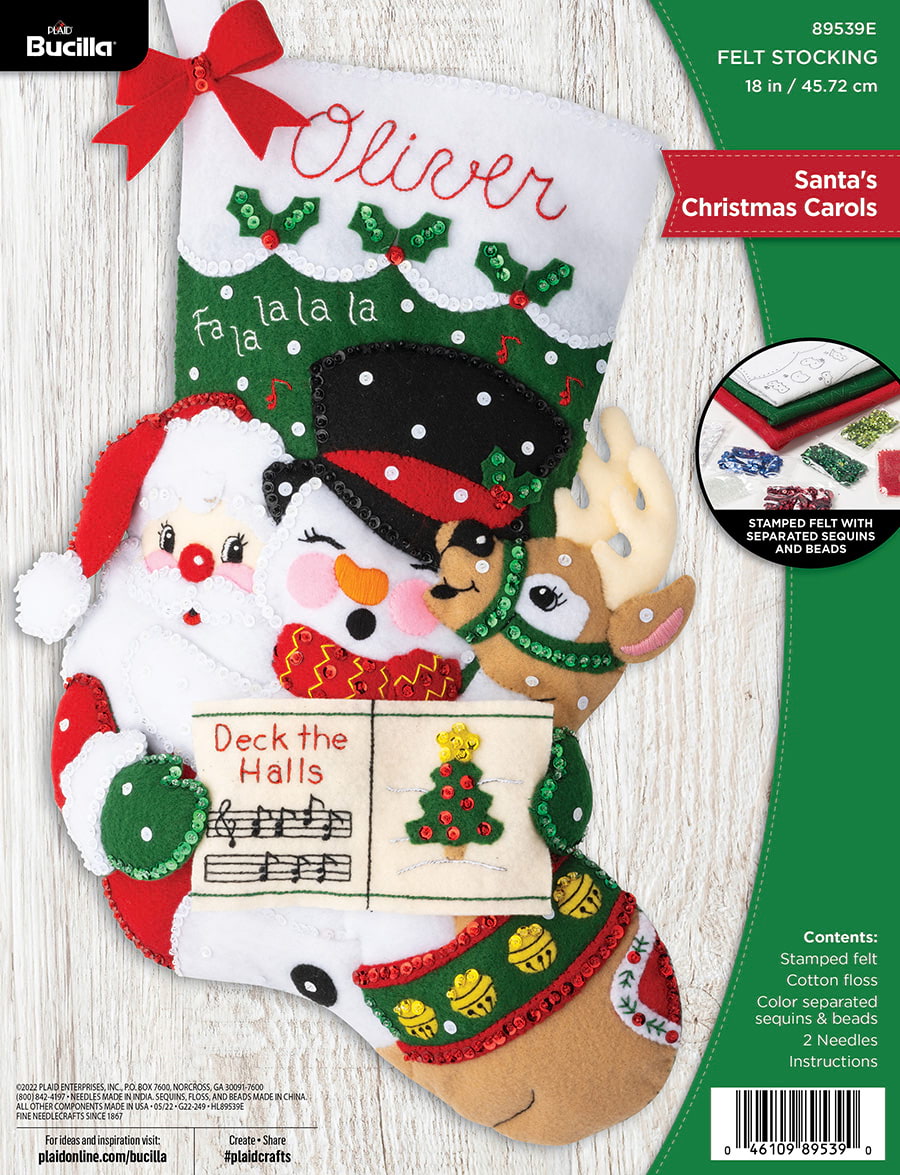 Bucilla ® Seasonal - Felt - Stocking Kits - Santa's Christmas Carols - 89539E