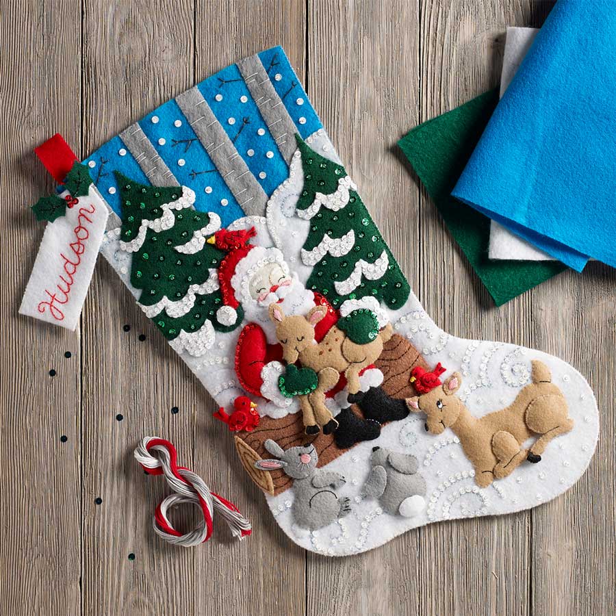 Bucilla ® Seasonal - Felt - Stocking Kits - Santa’s Forest Family - 86865