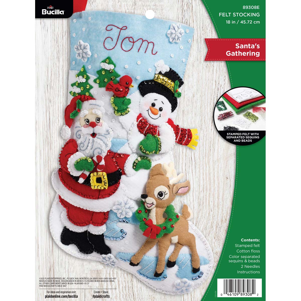 Bucilla ® Seasonal - Felt - Stocking Kits - Santa's Gathering - 89308E
